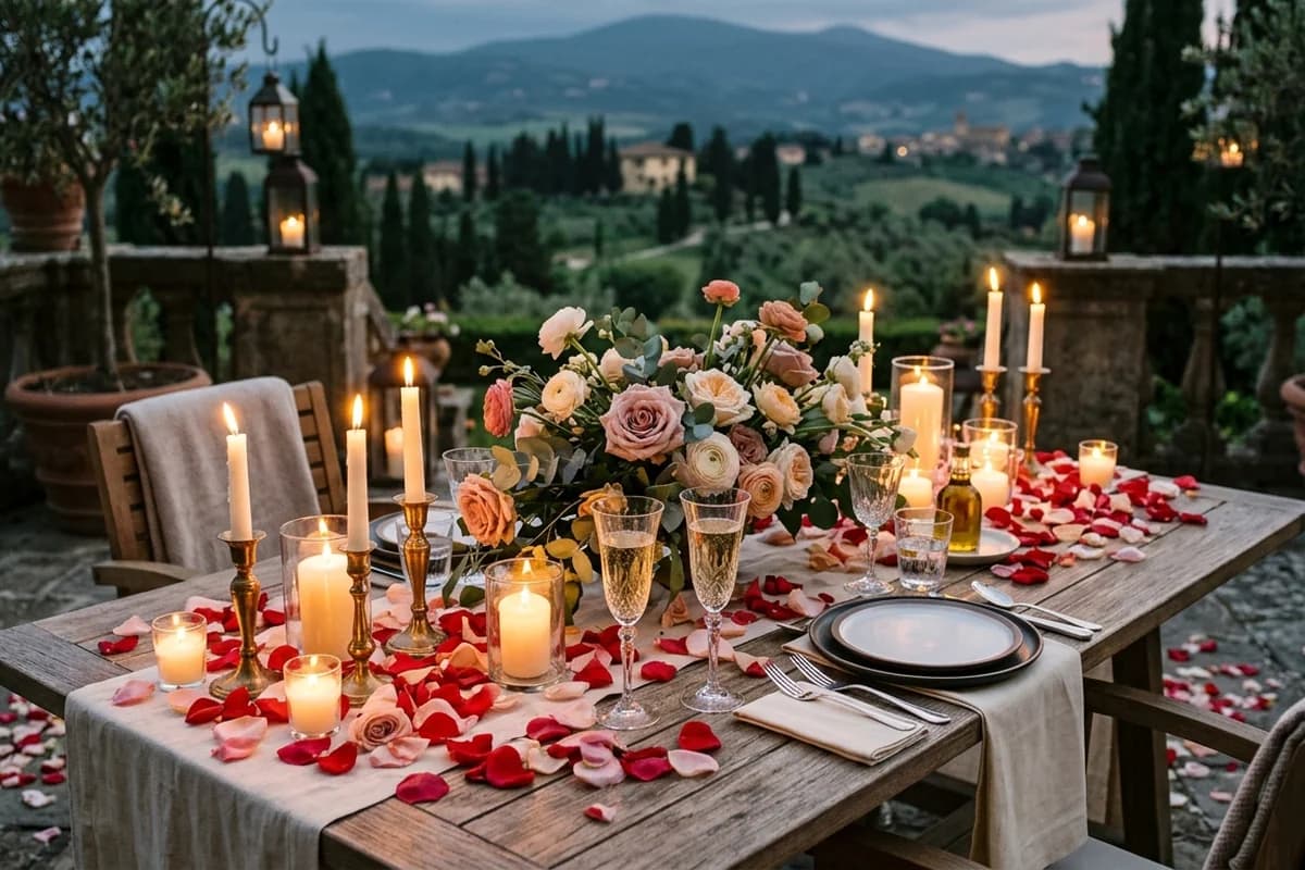 A simple candlelit proposal setting