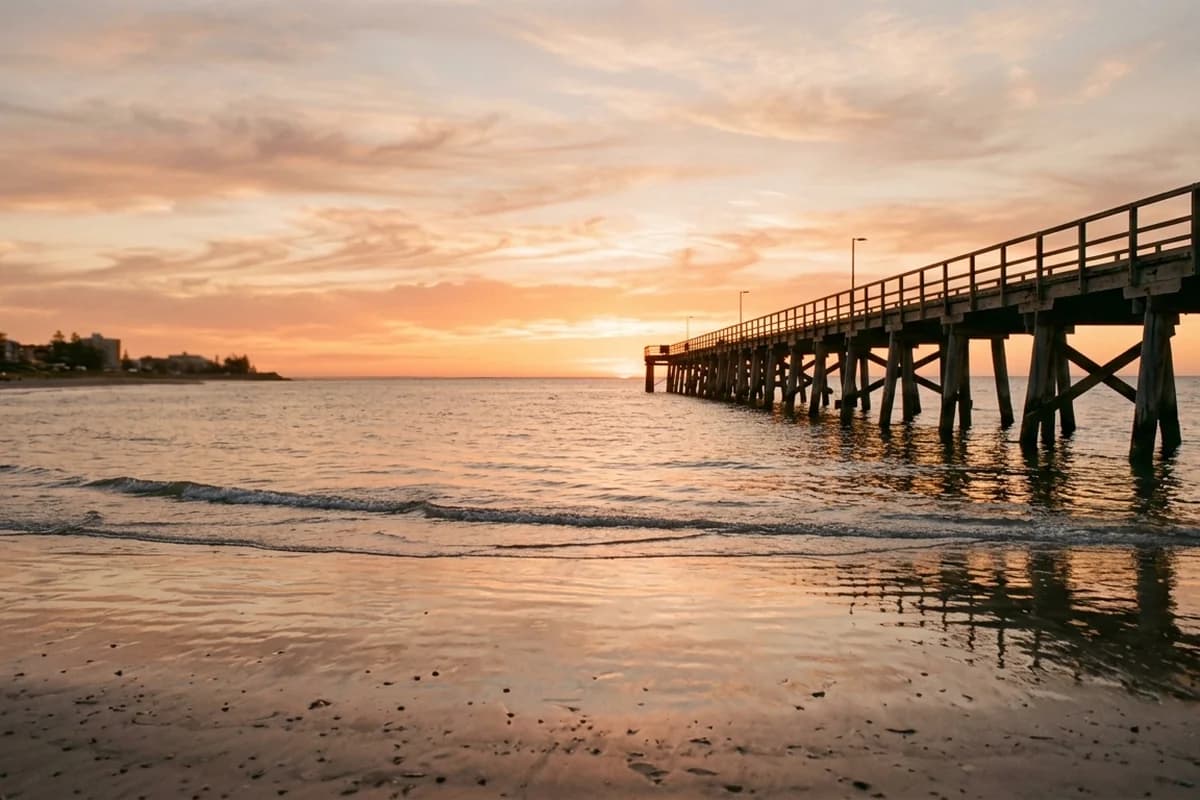 Glenelg Beach at sunset